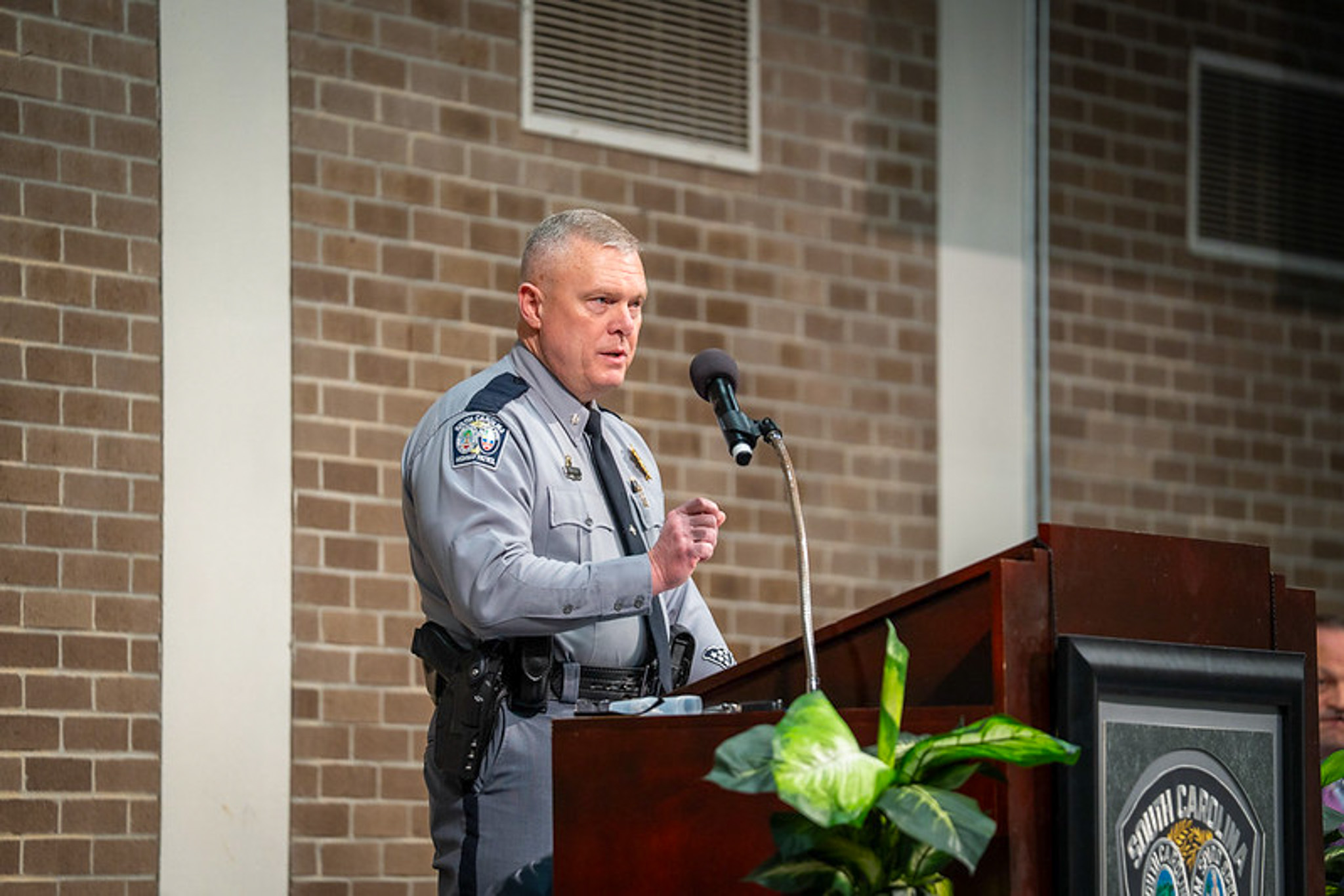 Lieutenant Colonel Albert speaking at ceremony