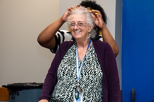 Baskins smiling at a retired party