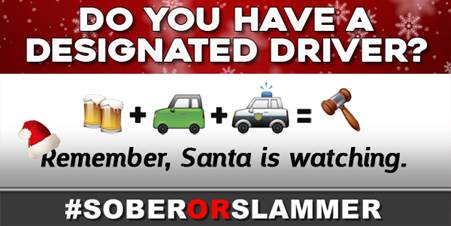 Sober or Slammer Campaign: Remember, Santa is watching.