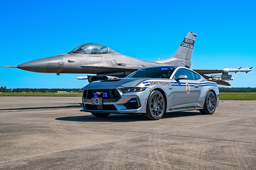 SC Highway Patrol car with F-16 jet