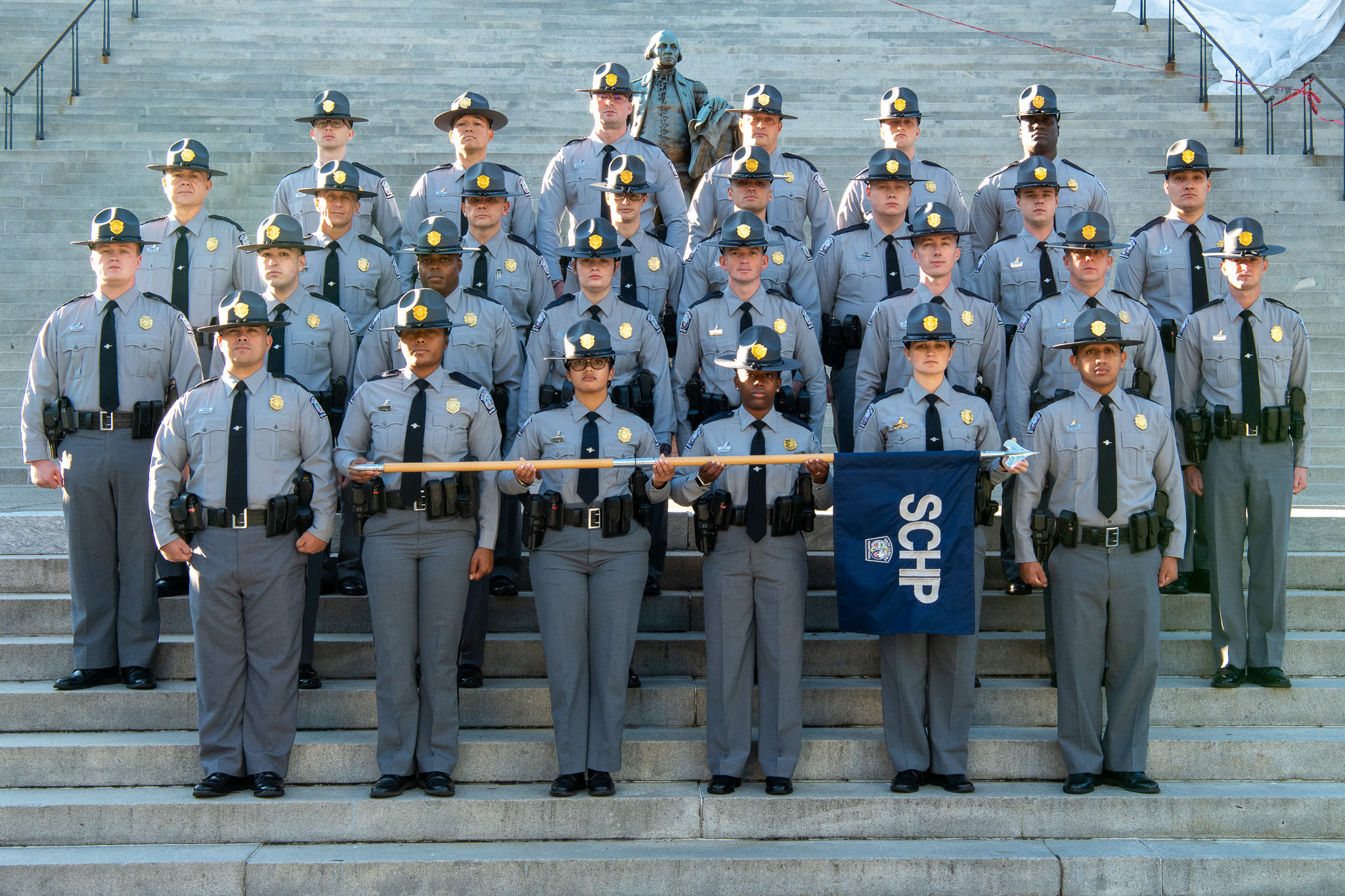 SC Highway Patrol Class 132 on steps at State House