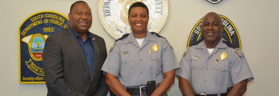 Capt. Shawna Gadsden with Director Smith and Col. Williamson